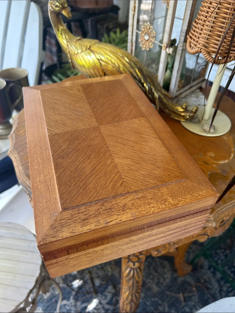 Vintage rectangular wooden